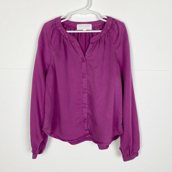 Bella Dahl Other - Bella Dahl Girl Peasant Top Purple Girls Size 8